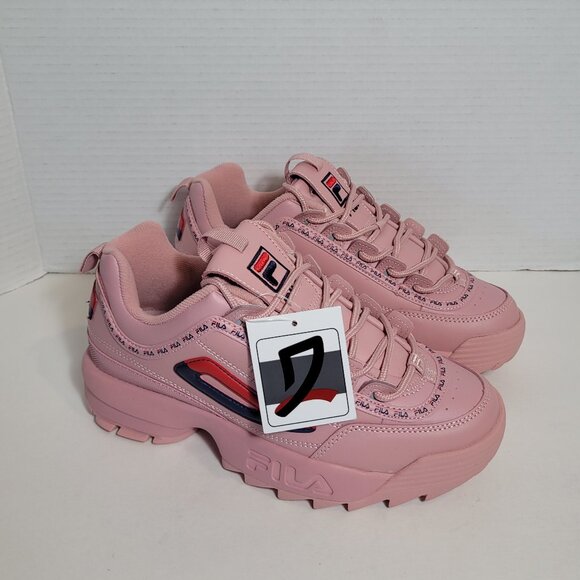 Fila Disruptor II Premium Repeat Pink Sneakers Women's Size 8 New w/ Box - Picture 1 of 16